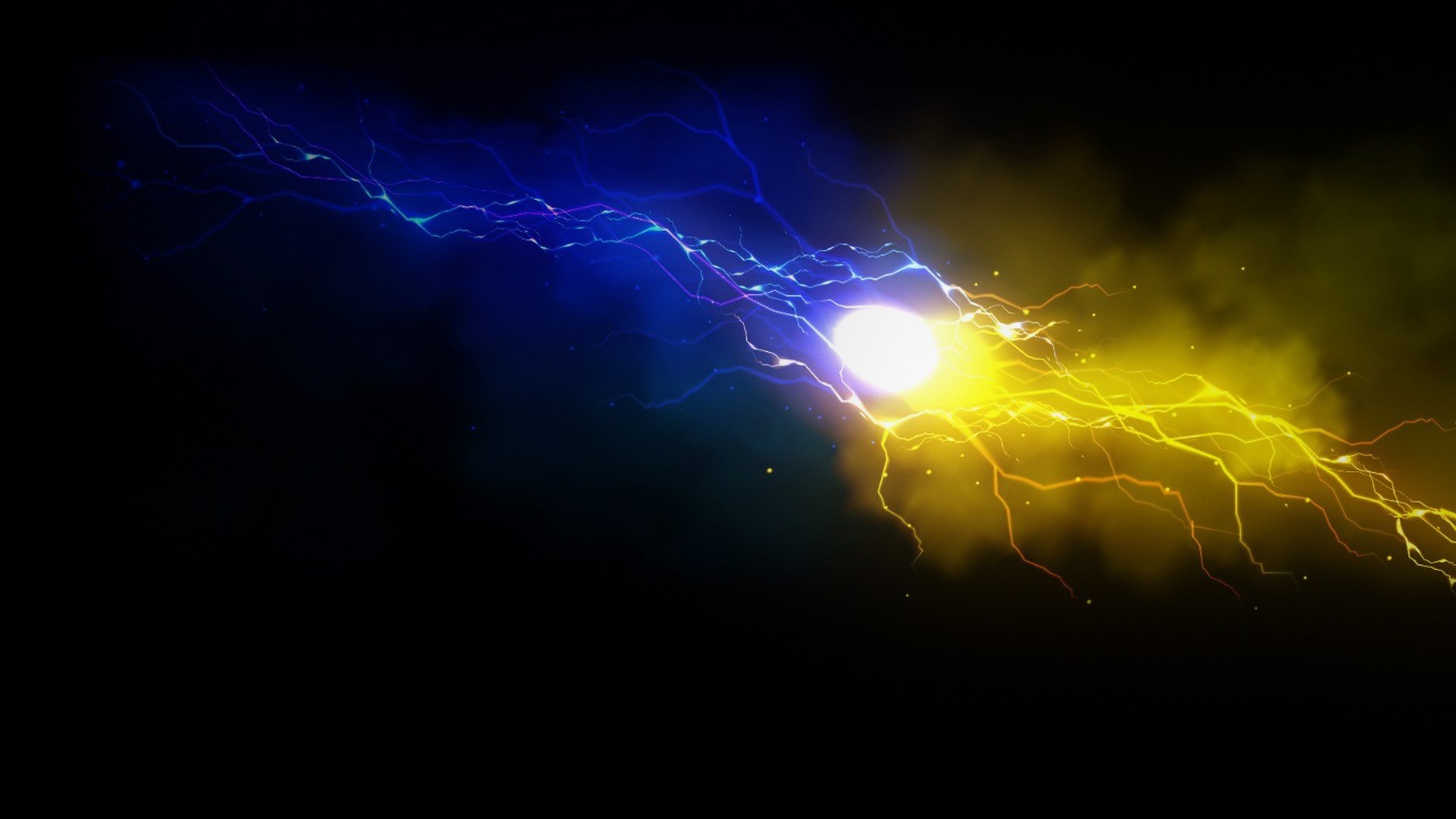 High-voltage electrical energy arcs